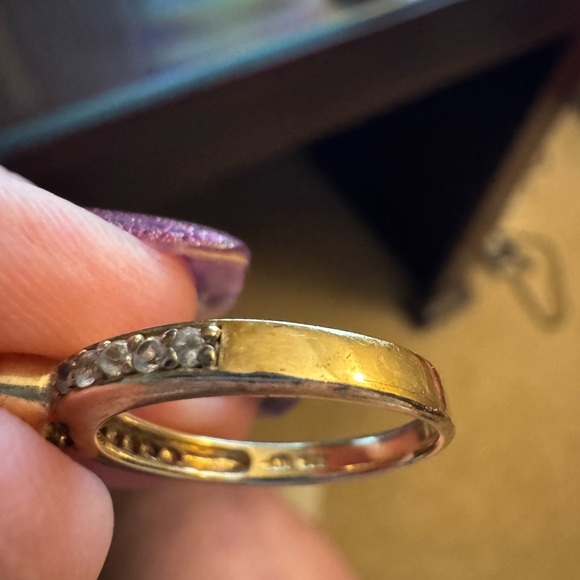 Ross Simons gold vermil stackable rings. 925 stamp. Semi precious w/diamonds - Picture 9 of 10